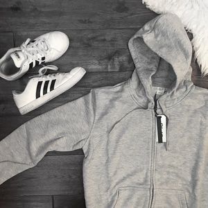 Men's NWT Gray DLJC Zippered Fleece Hoodie